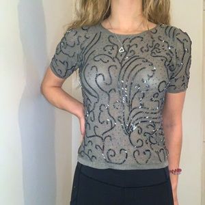 DANA BUCHMAN DRESS - Sequin Embellished Grey Shirt